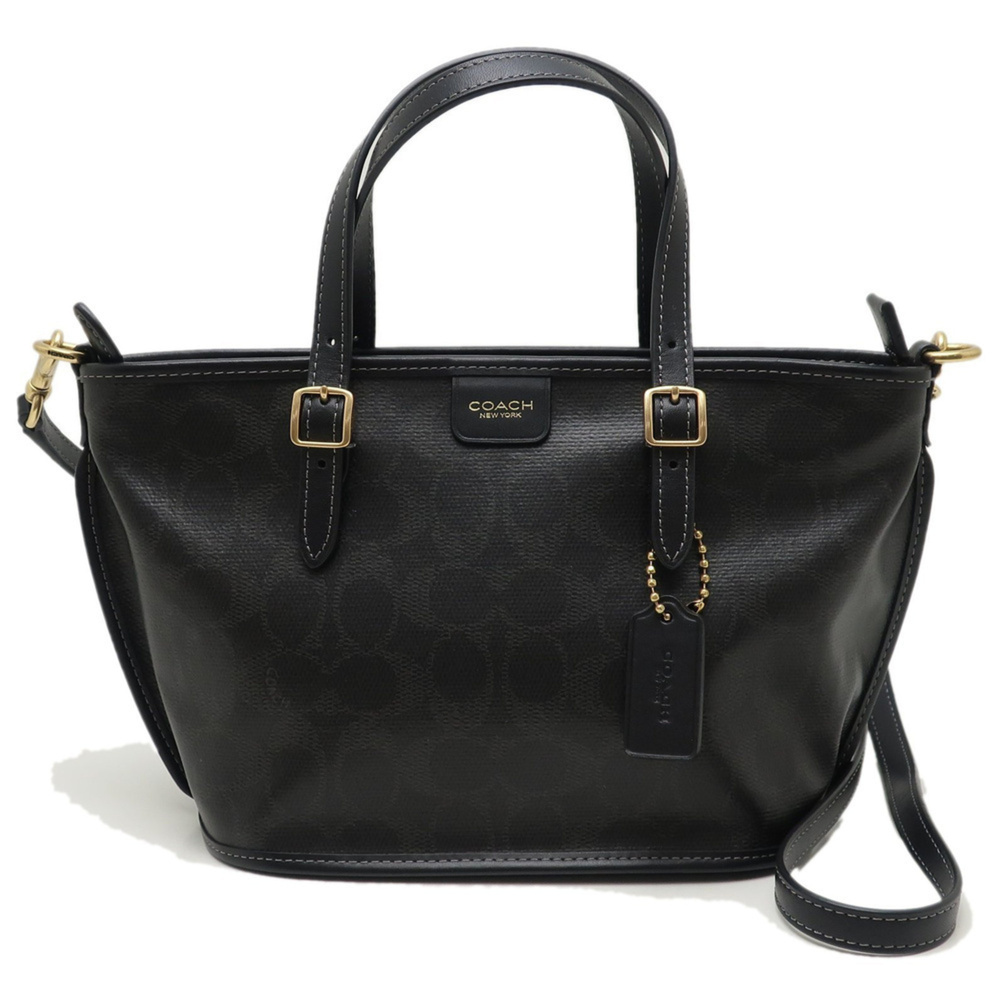 COACH CCD94 Tote Bag x Leather Black Women's 450338